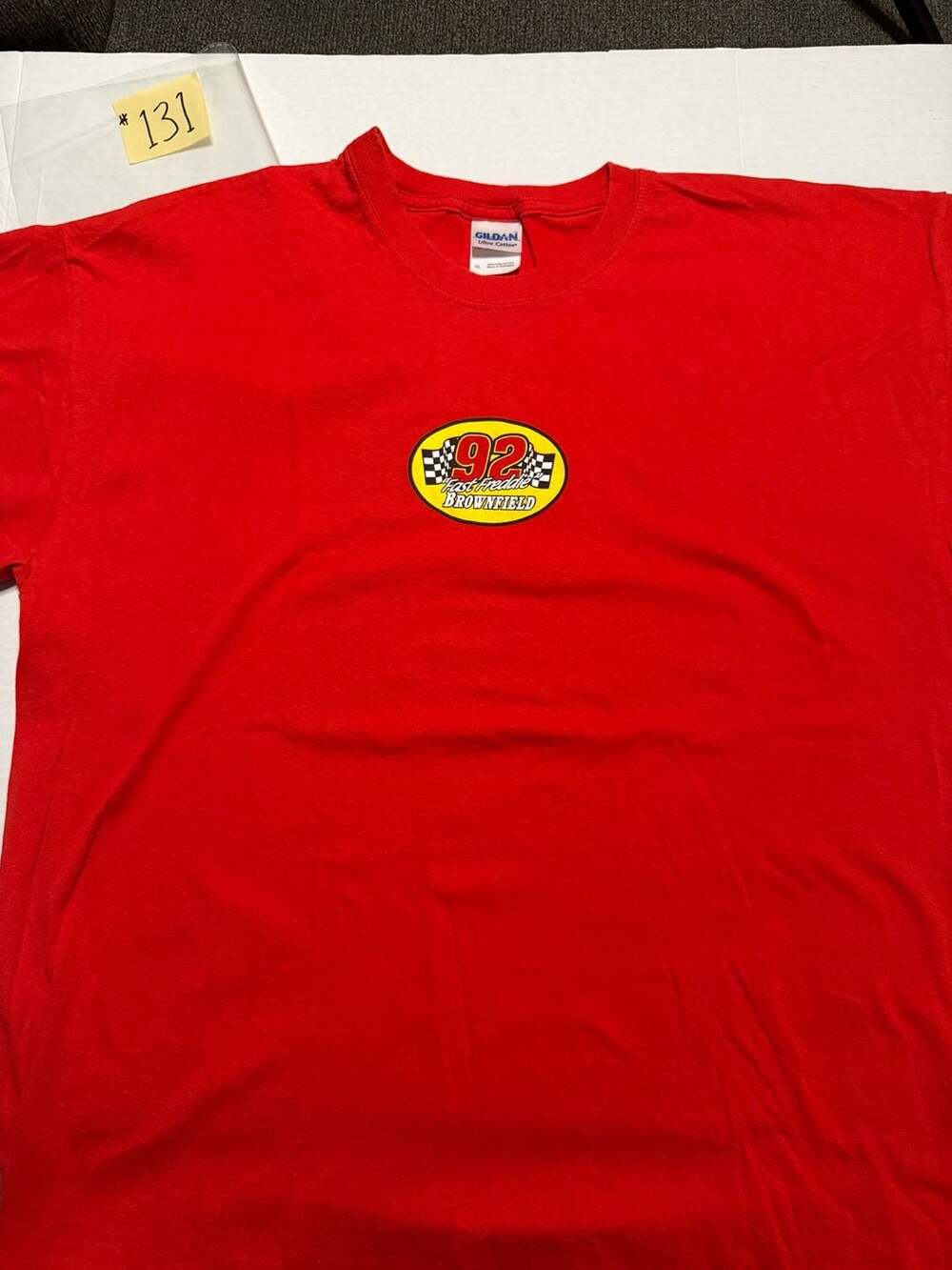 Gildan Fast Freddie Brownfield 92 Racing T-Shirt Size XL Red